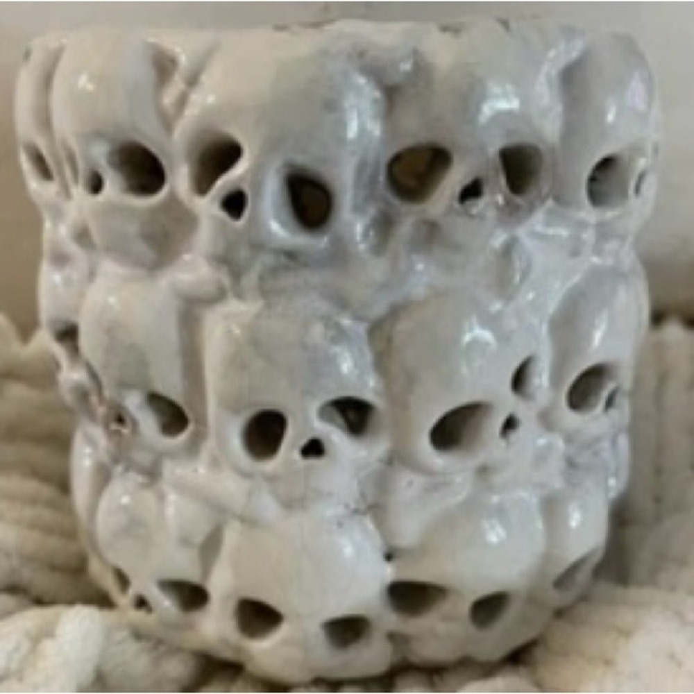 Two/Pair Pottery Barn Boneyard Small Hurricane Candle Holder